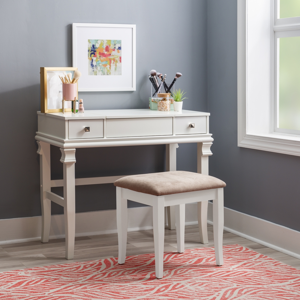 Alline White Vanity Set - Thumbnail - Image 2