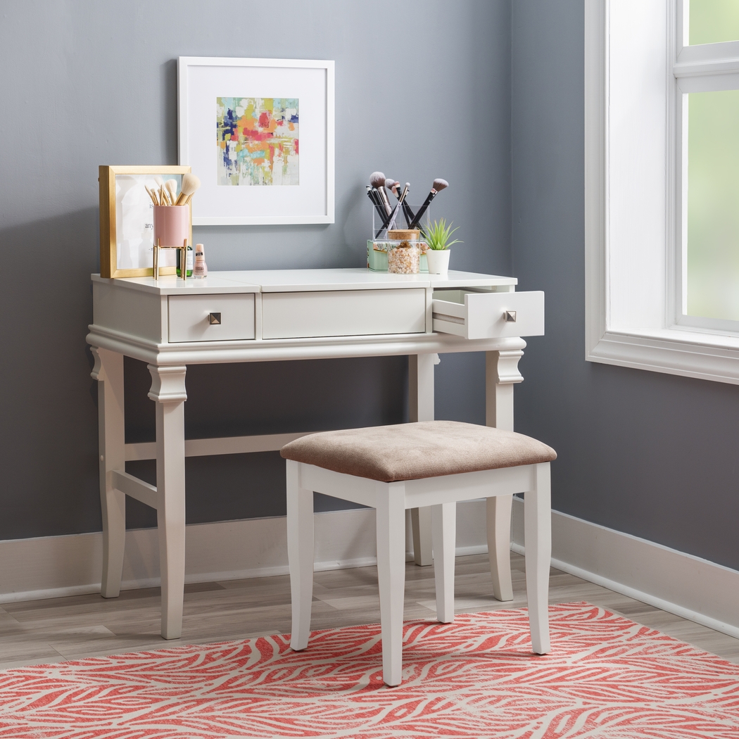 Alline White Vanity Set - Thumbnail - Image 3