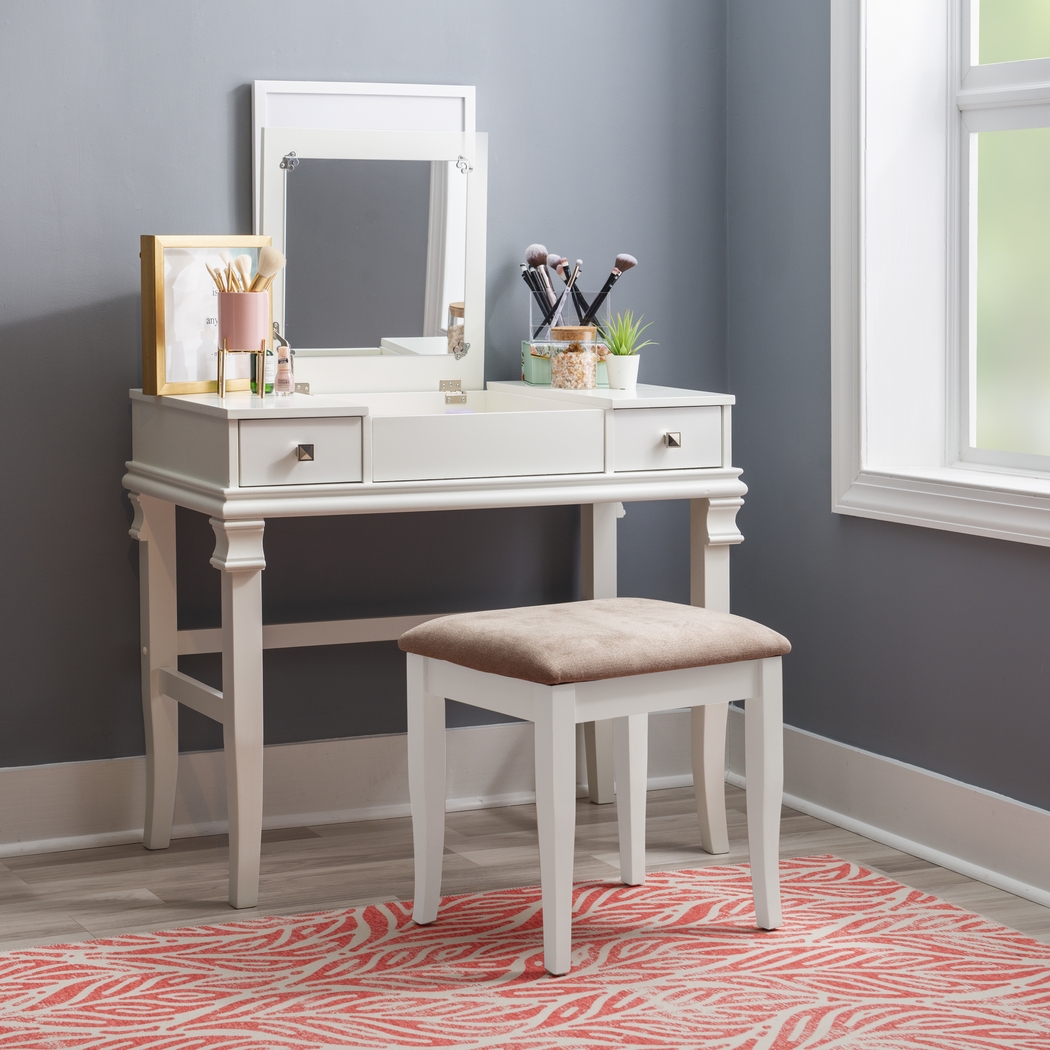 Alline White Vanity Set - Thumbnail - Image 4