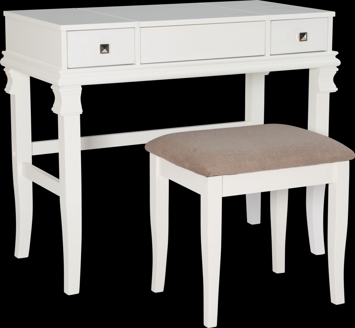 Alline White Vanity Set - Thumbnail - Image 1