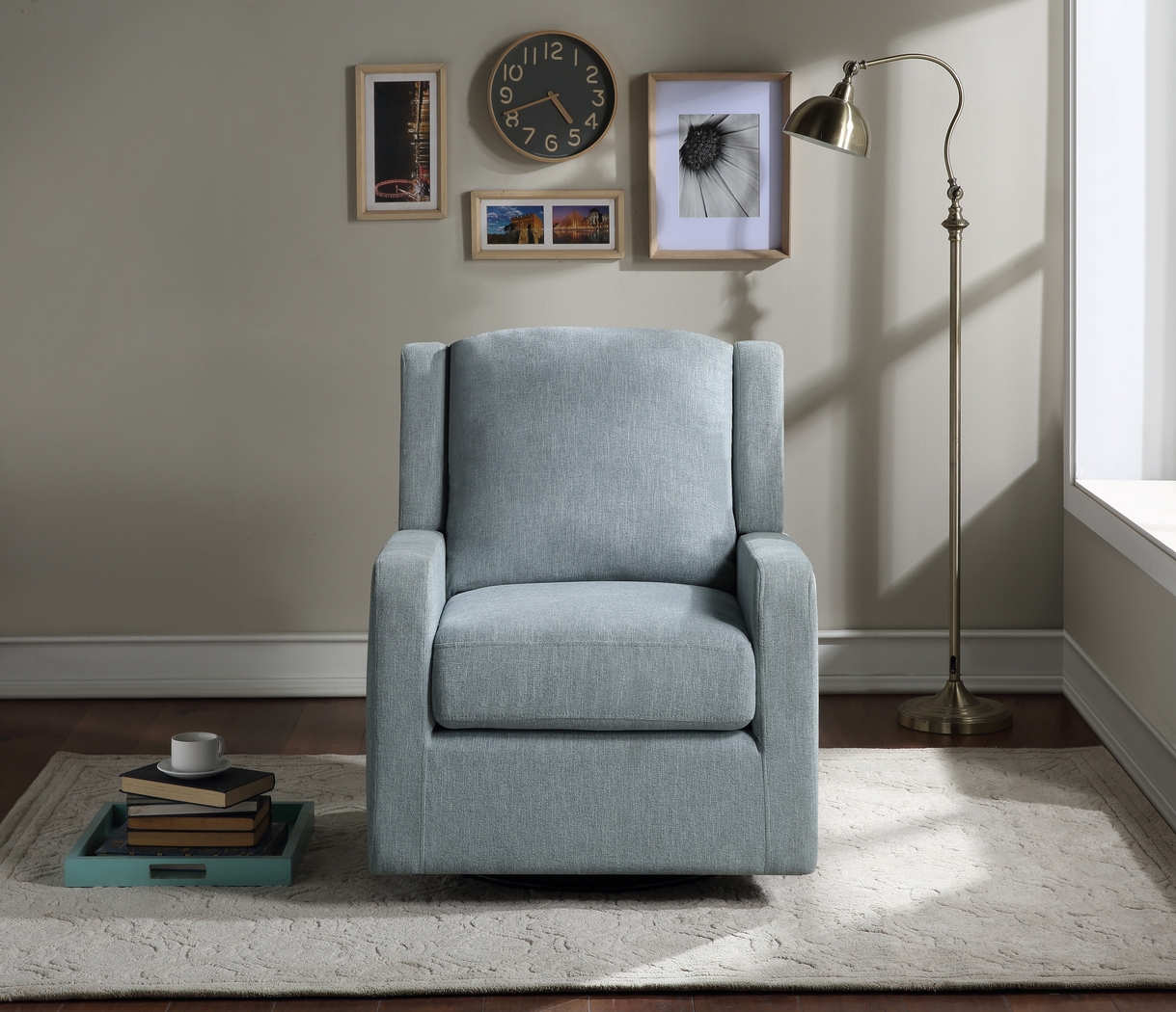 Allister Stone Blue Accent Chair - Thumbnail - Image 3