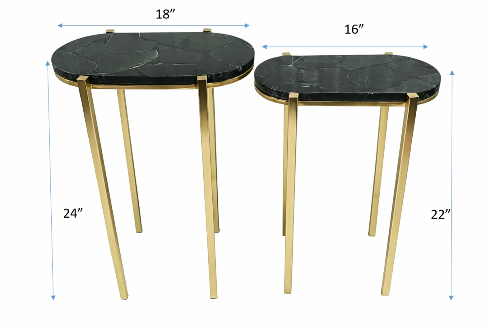 Alliu Black/Gold Nesting Table, Set of 2 - Thumbnail - Image 7