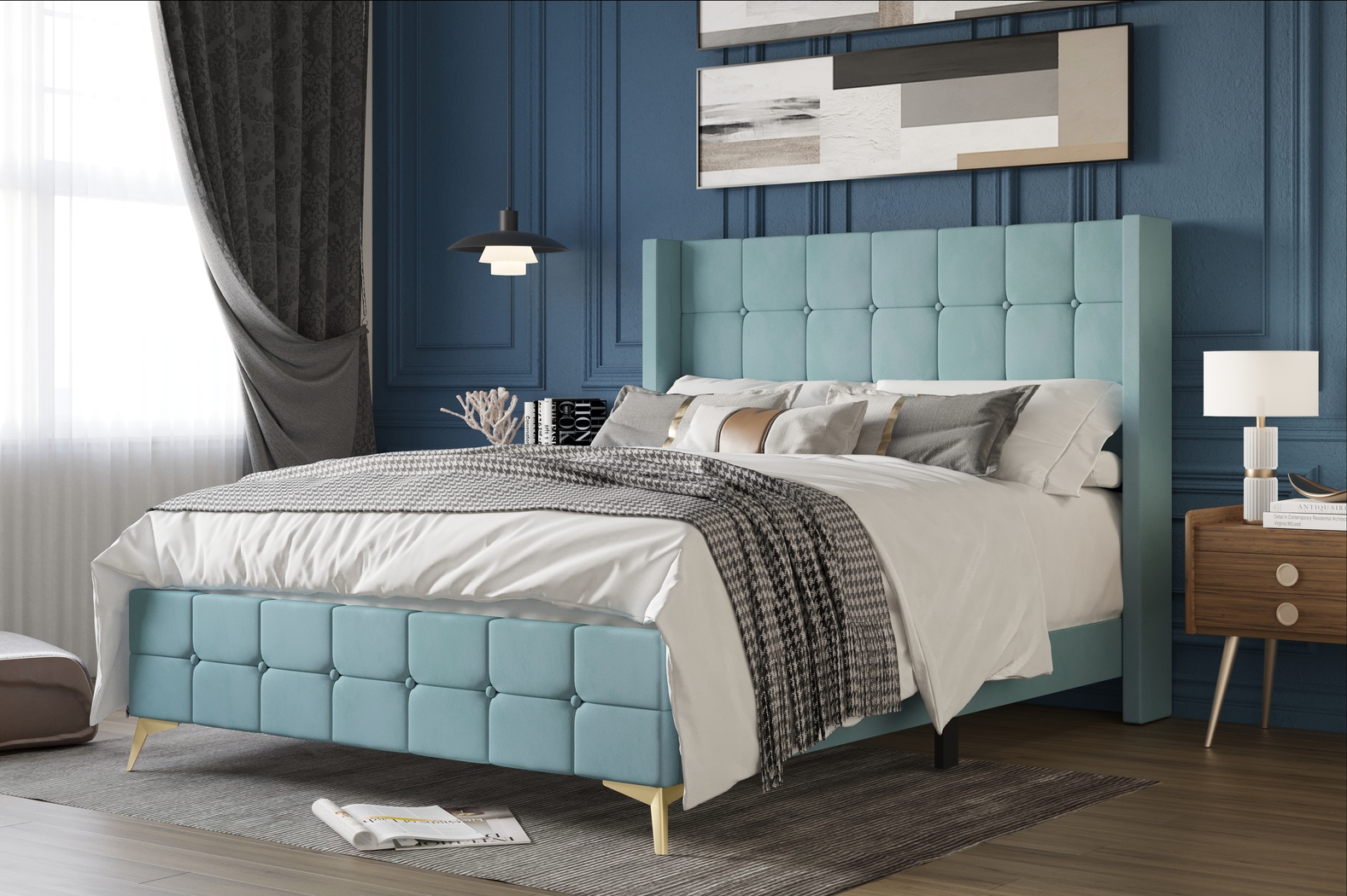 Allpeina Blue Twin Bed - Thumbnail - Image 2
