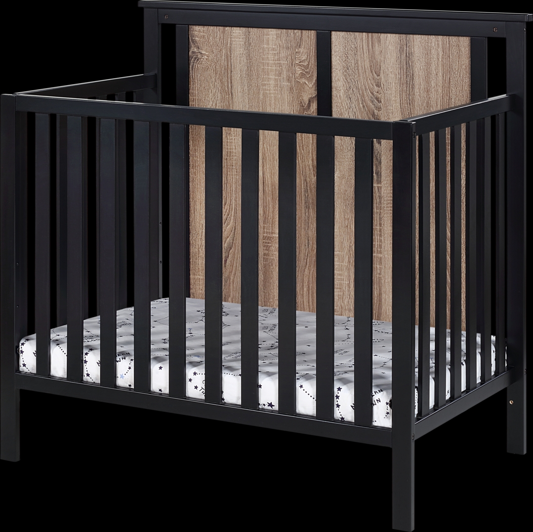 Kids Allsky Black Crib with Mattress Pad - Thumbnail - Image 1