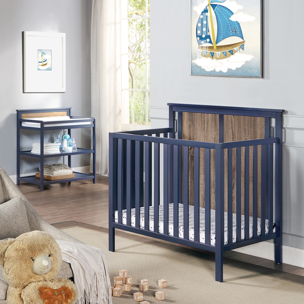 Kids Allsky Blue Crib with Mattress Pad - Thumbnail - Image 3