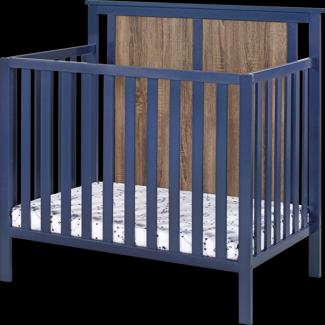 Kids Allsky Blue Crib with Mattress Pad - Thumbnail - Image 1