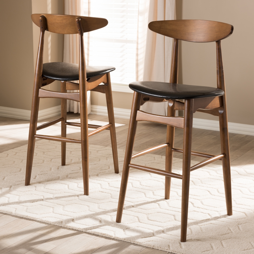 Allumbaugh Black Barstool (Set of 2) - Thumbnail - Image 2