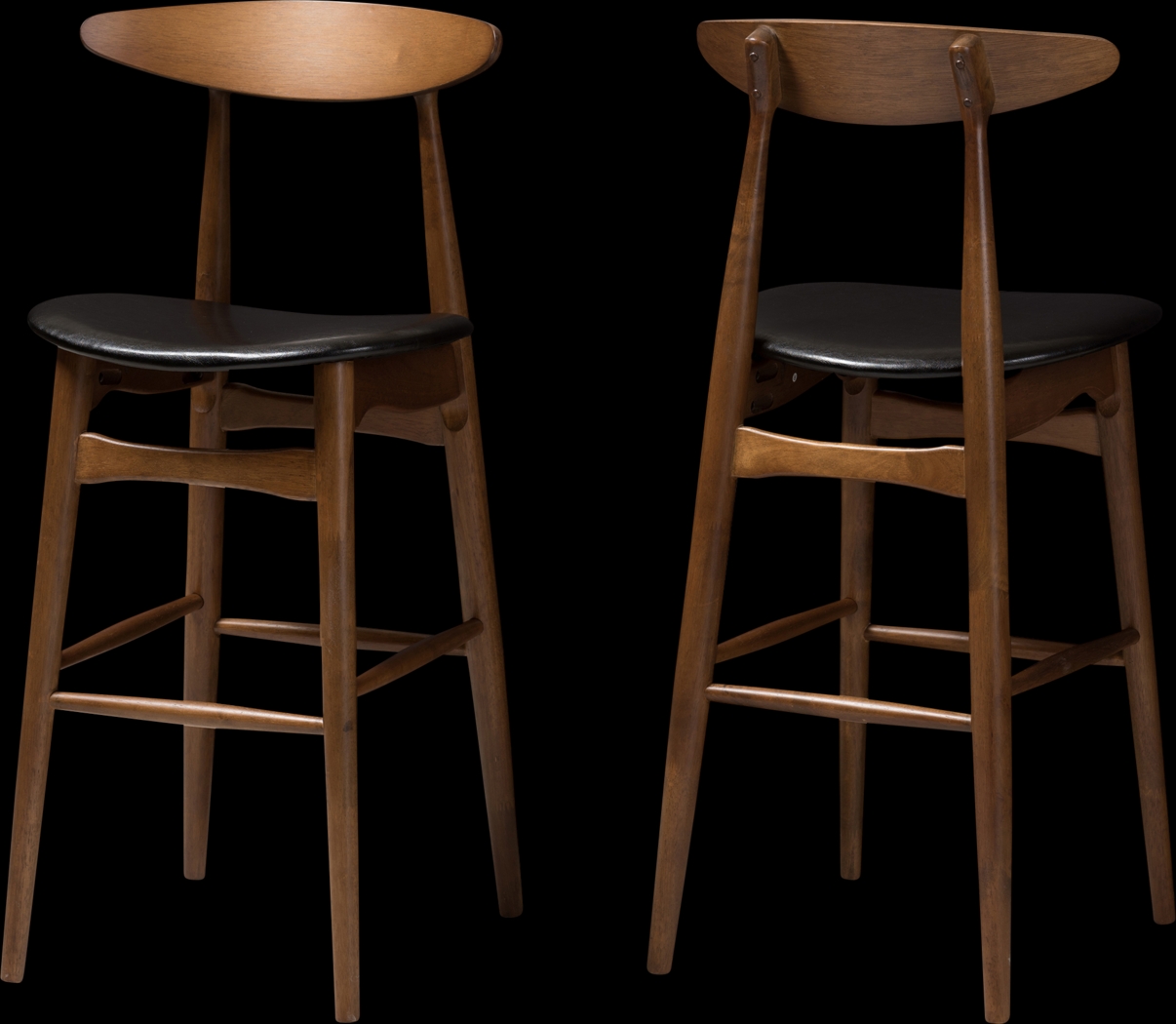 Allumbaugh Black Barstool (Set of 2) - Thumbnail - Image 3