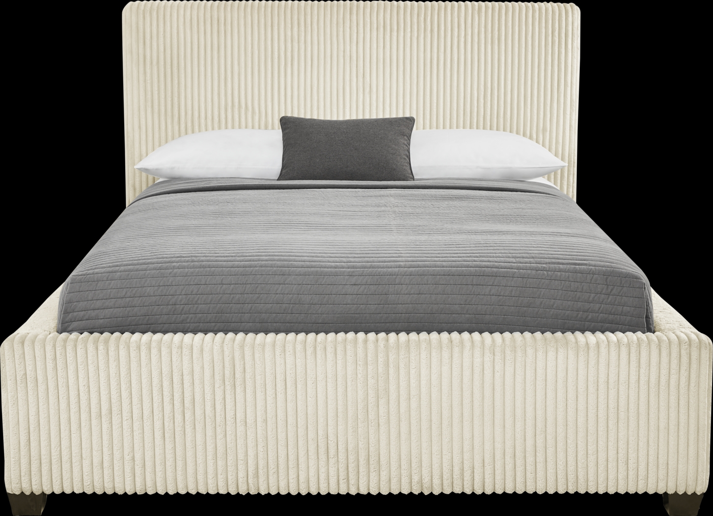 Allure Ivory 3 Pc King Upholstered Bed - Thumbnail - Image 1