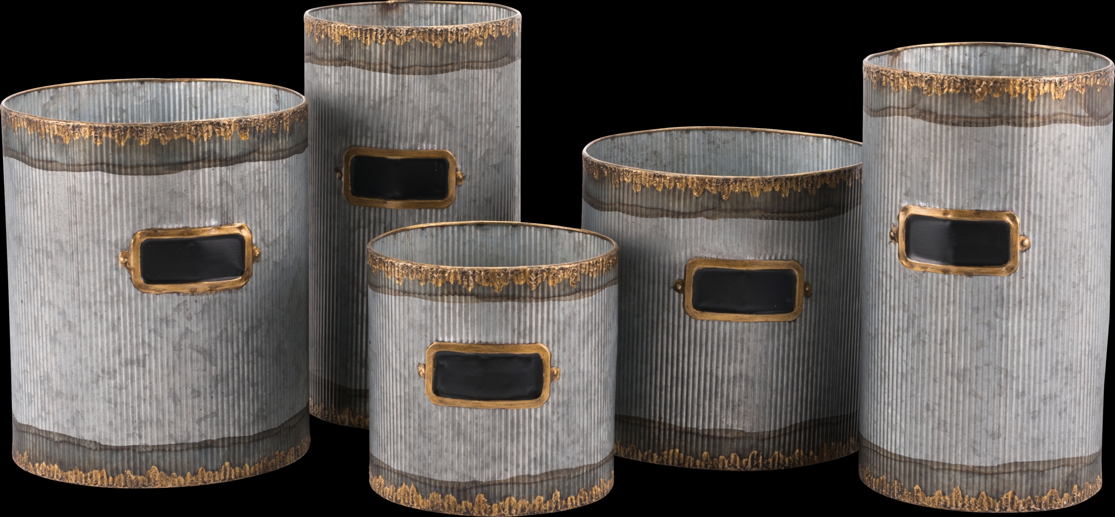 Allysum Gray Outdoor Set of 5 Planters - Thumbnail - Image 1