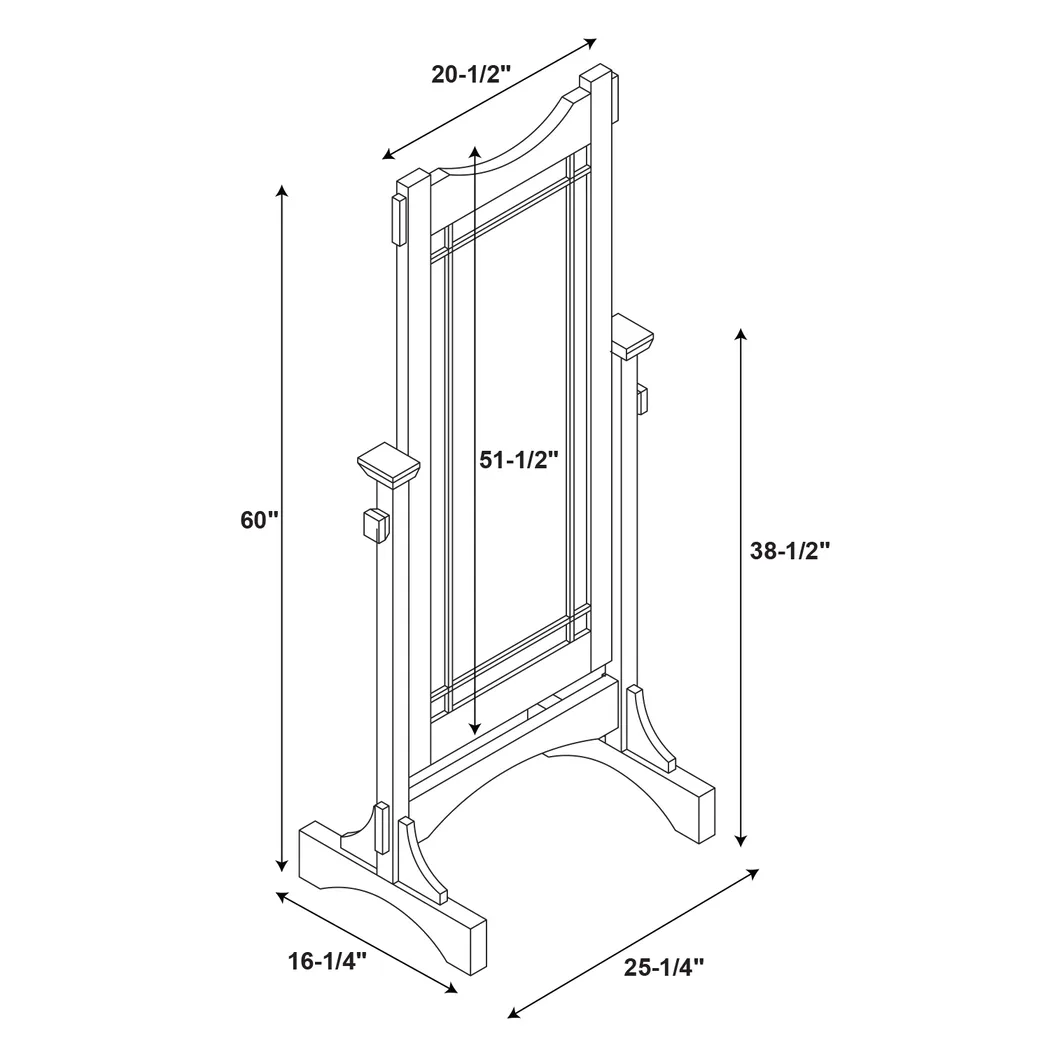 Almanzor Brown Cheval Mirror - Thumbnail - Image 8