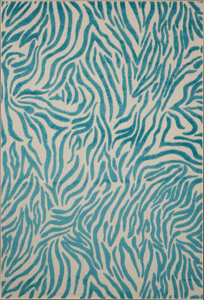 Almarie Blue 8' x 11' Indoor/Outdoor Rug - Thumbnail - Image 1