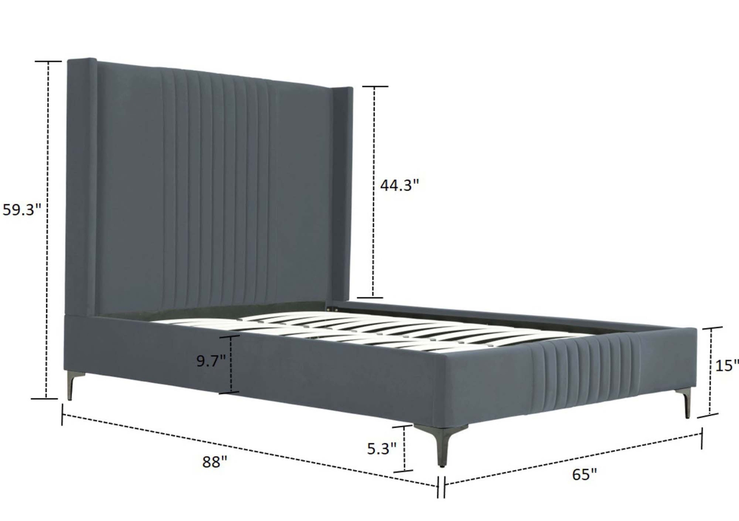 Almendra Gray Queen Bed - Thumbnail - Image 4