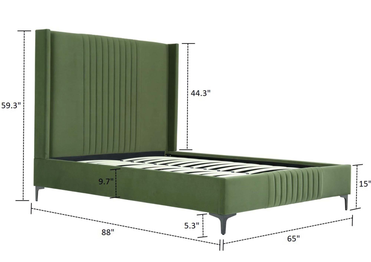Almendra Green Queen Bed - Thumbnail - Image 4