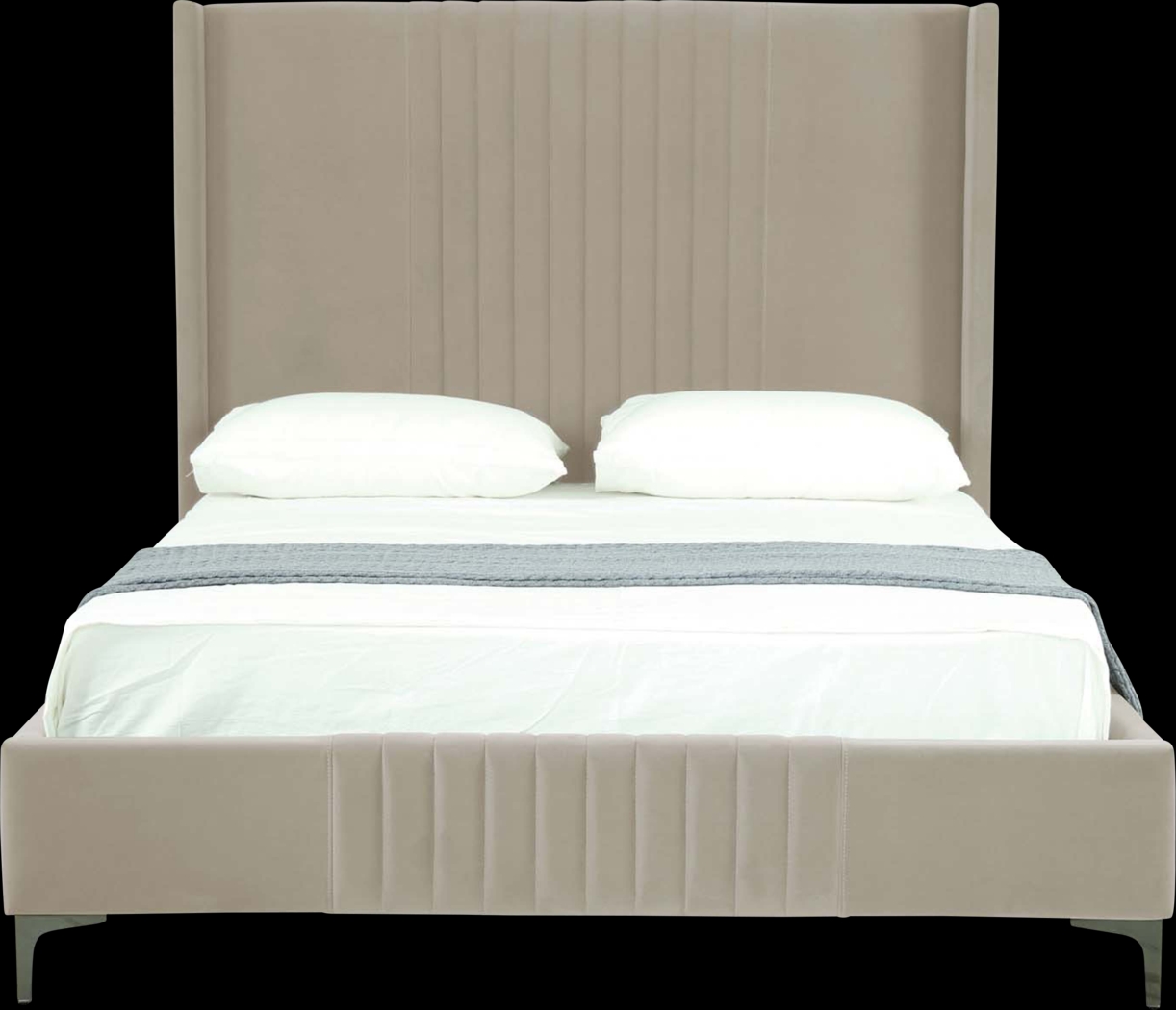 Almendra Taupe Queen Bed - Thumbnail - Image 1