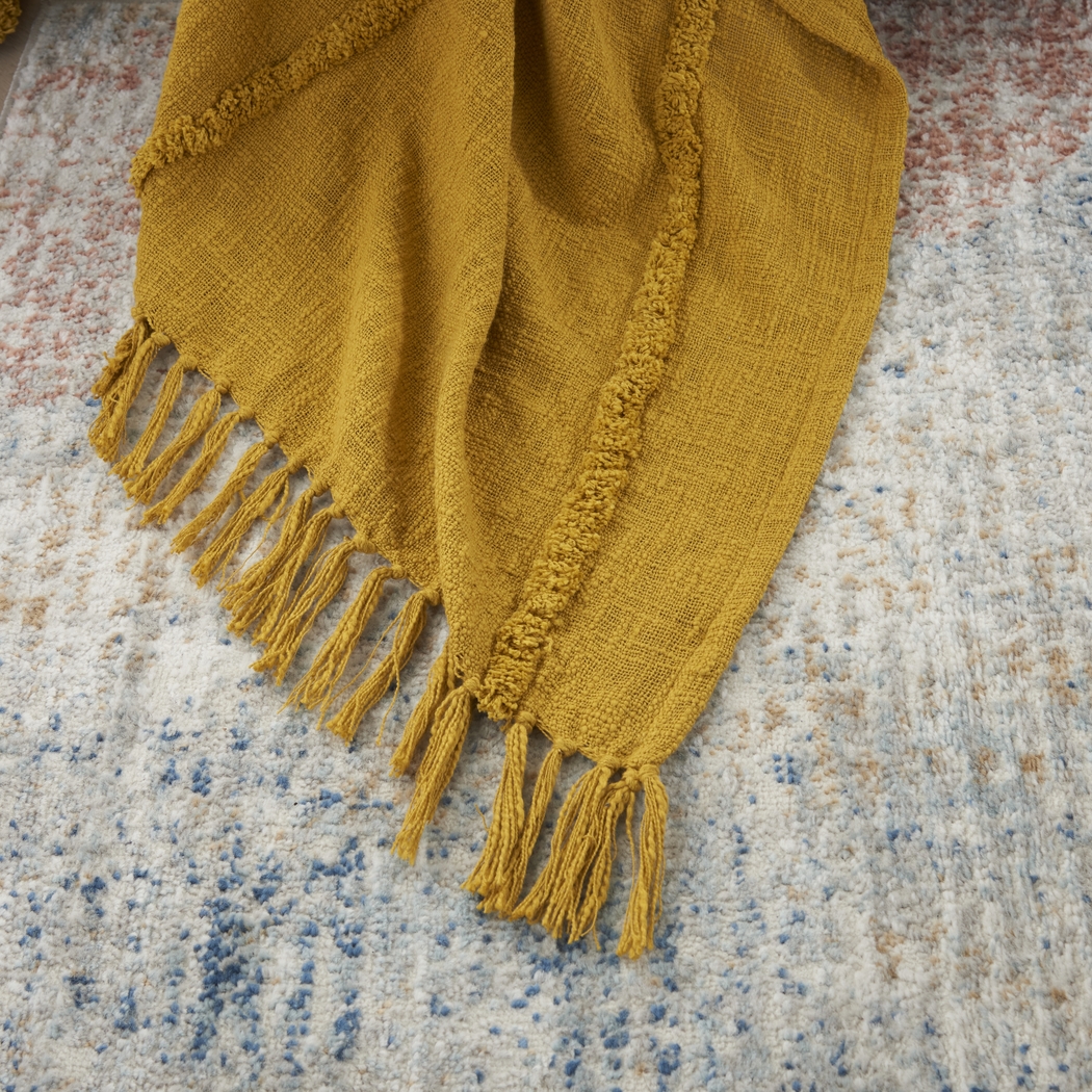 Almondbee Mustard Throw Blanket - Thumbnail - Image 4
