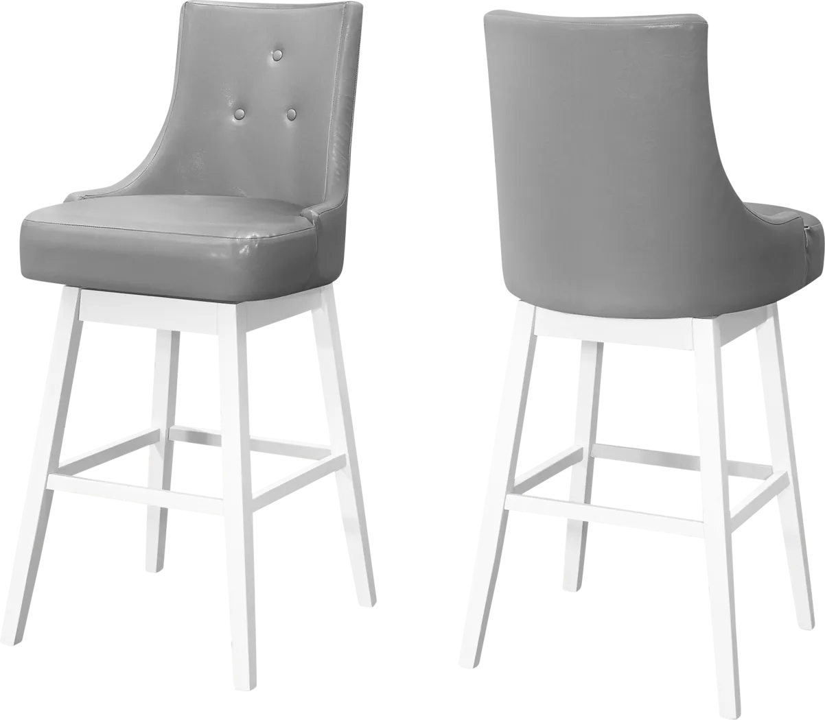 Almondwood Gray Swivel Barstool, Set of 2 - Thumbnail - Image 1