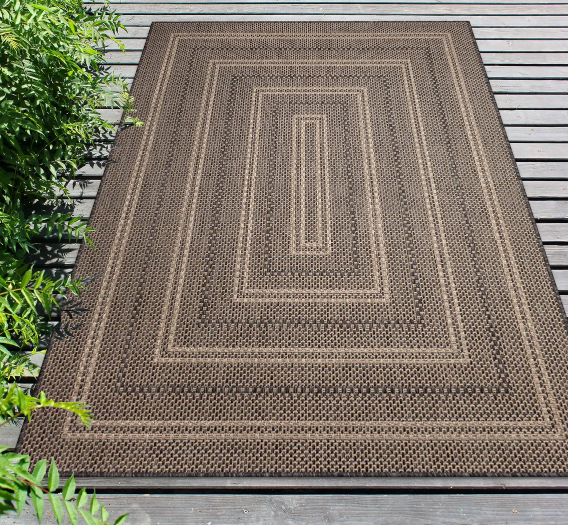 Almoris Black 6'6 x 9'4 Indoor/Outdoor Rug - Thumbnail - Image 2