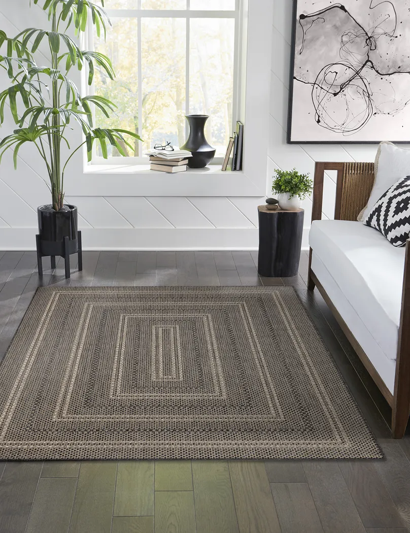 Almoris Black 7'10 x 9'10 Indoor/Outdoor Rug - Thumbnail - Image 3