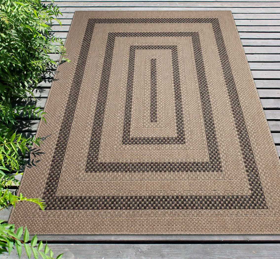 Almoris Taupe 6'6 x 9'4 Indoor/Outdoor Rug - Thumbnail - Image 2