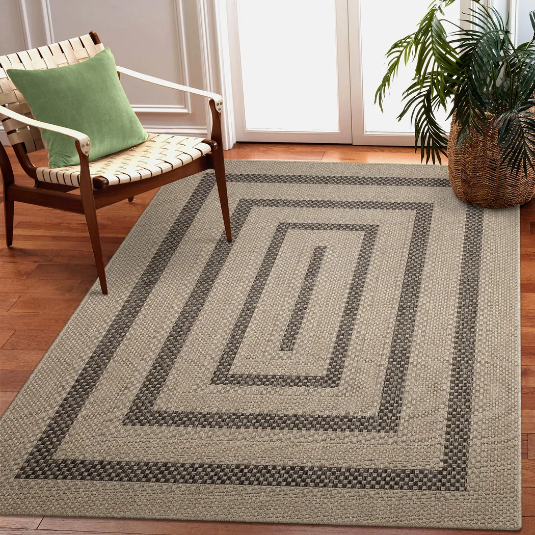 Almoris Taupe 6'6 x 9'4 Indoor/Outdoor Rug - Thumbnail - Image 3