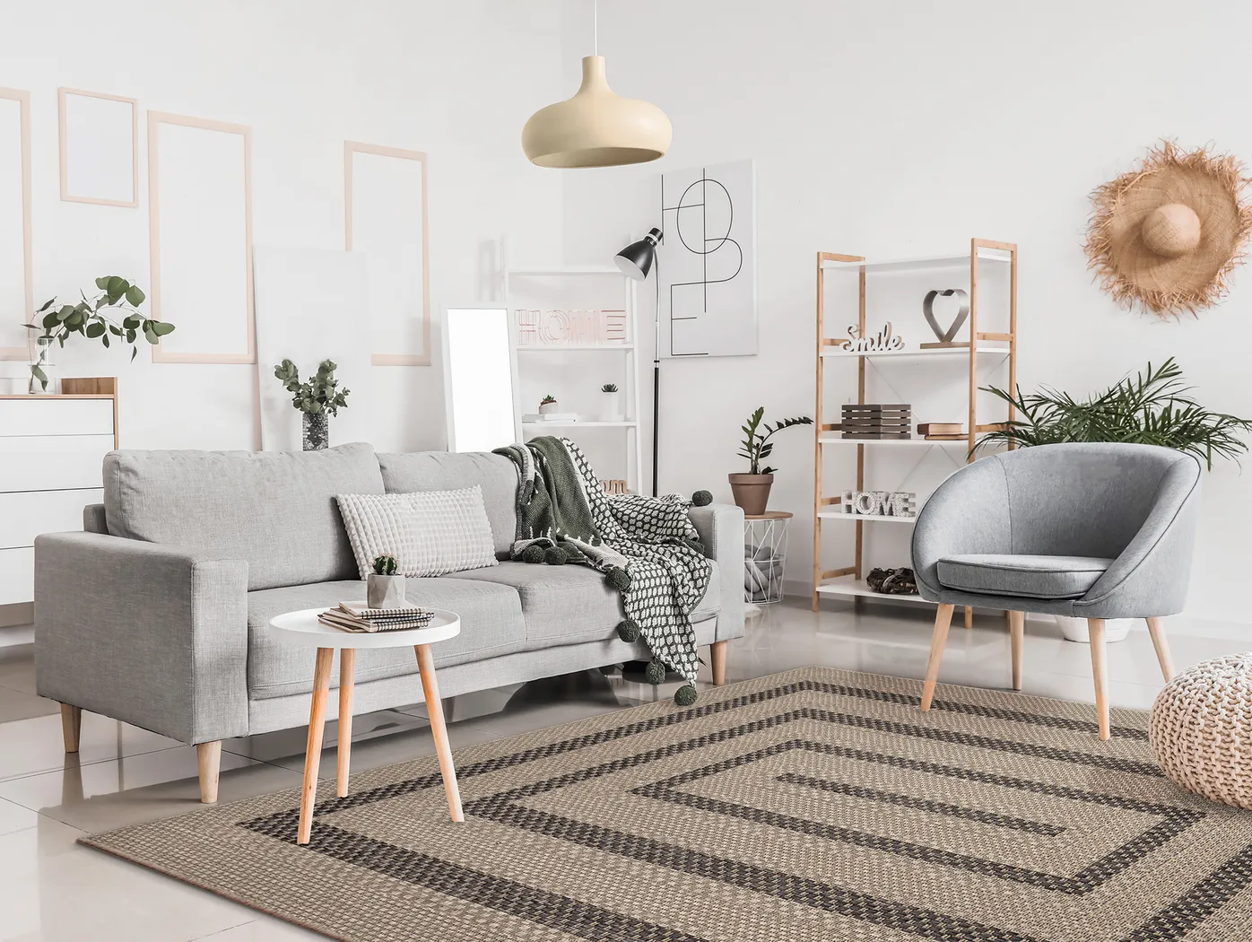 Almoris Taupe 7'10 Sqaure Indoor/Outdoor Rug - Thumbnail - Image 3
