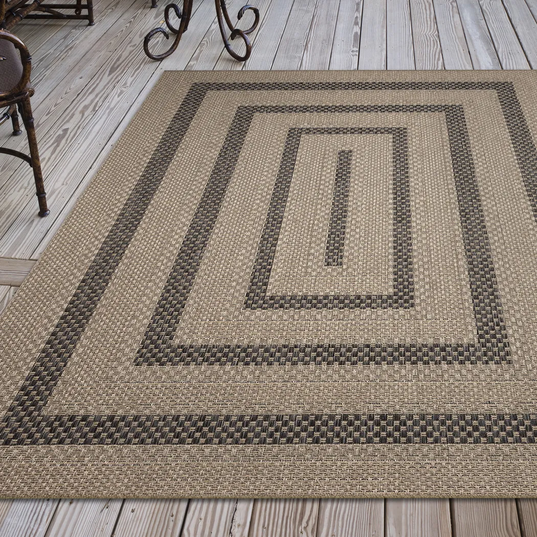 Almoris Taupe 7'10 x 9'10 Indoor/Outdoor Rug - Thumbnail - Image 2