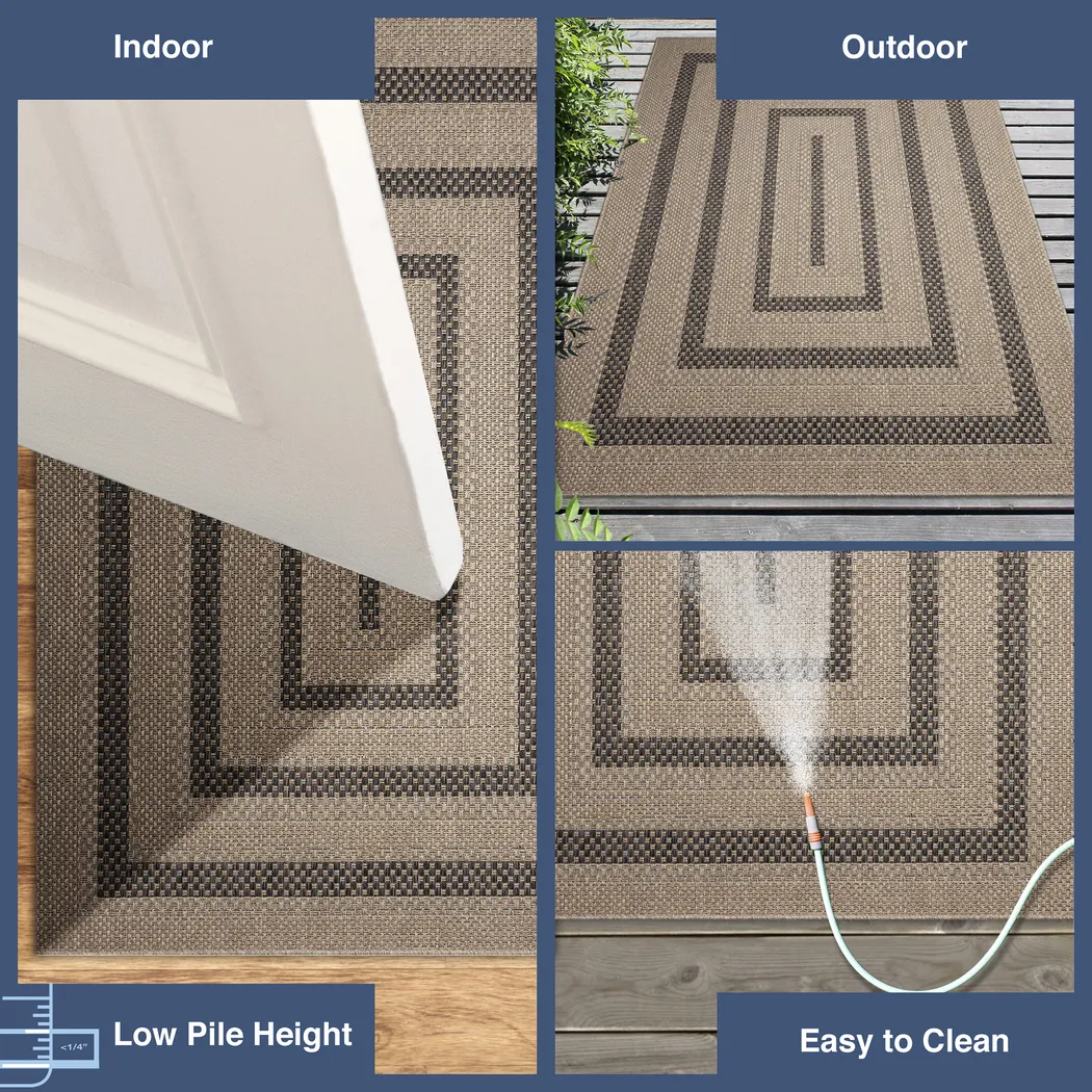 Almoris Taupe 7'10 x 9'10 Indoor/Outdoor Rug - Thumbnail - Image 4