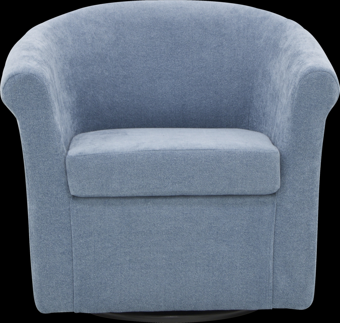 Alokaba Light Blue Swivel Accent Chair - Thumbnail - Image 2
