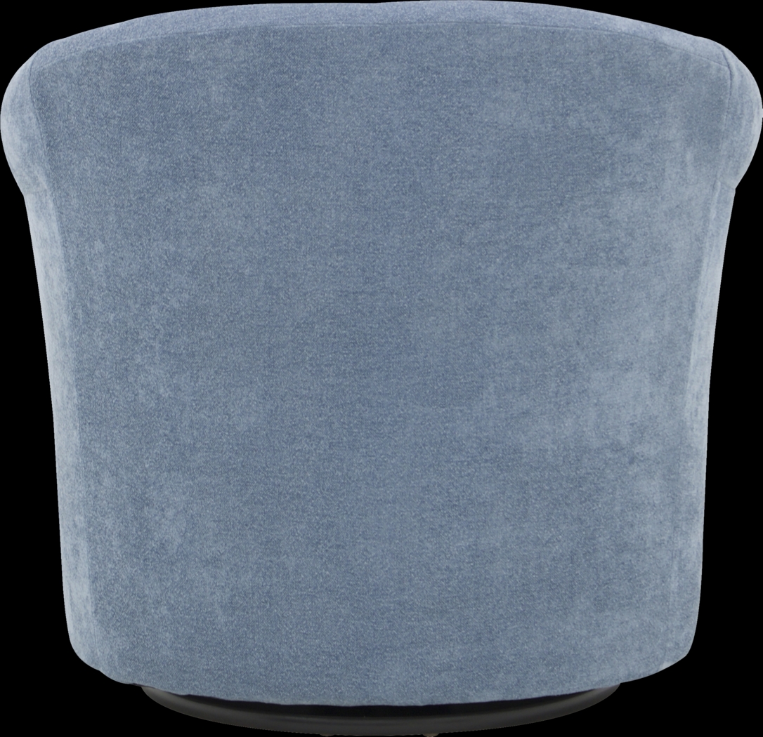 Alokaba Light Blue Swivel Accent Chair - Thumbnail - Image 4