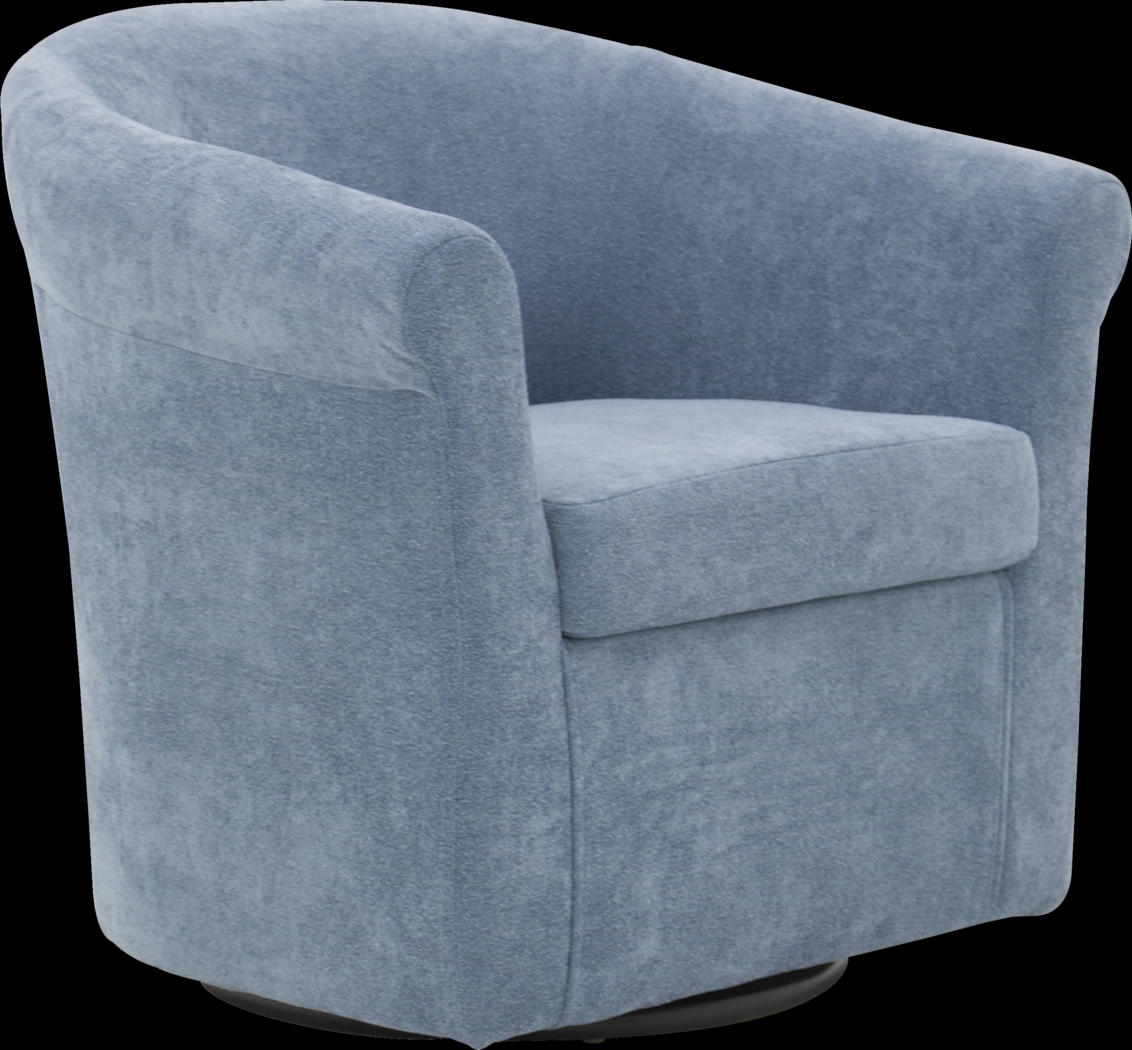 Alokaba Light Blue Swivel Accent Chair - Thumbnail - Image 1