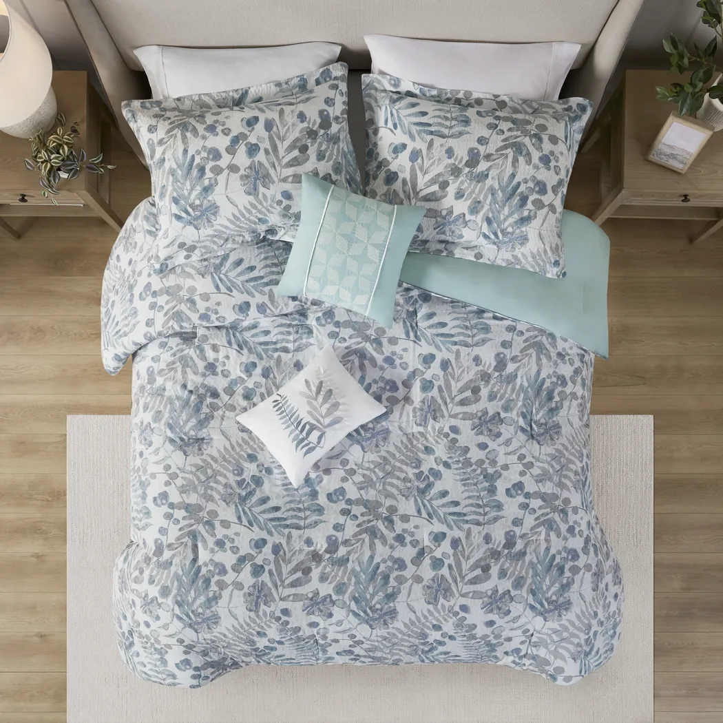 Alomost Blue 5 Pc Full/Queen Comforter Set - Thumbnail - Image 2