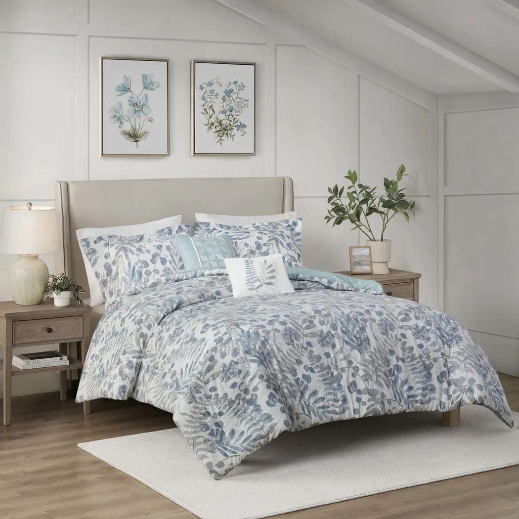 Alomost Blue 5 Pc Full/Queen Comforter Set - Thumbnail - Image 1