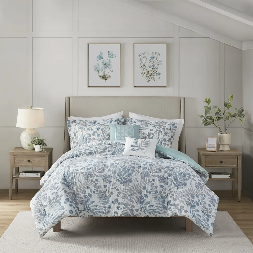 Alomost Blue 5 Pc King/California King Comforter Set - Thumbnail - Image 3