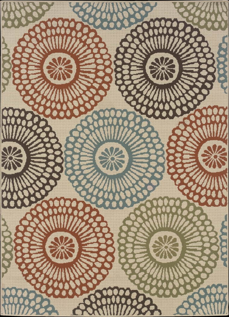 Alondra Blue 6'7 x 9'6 Indoor/Outdoor Rug - Thumbnail - Image 1