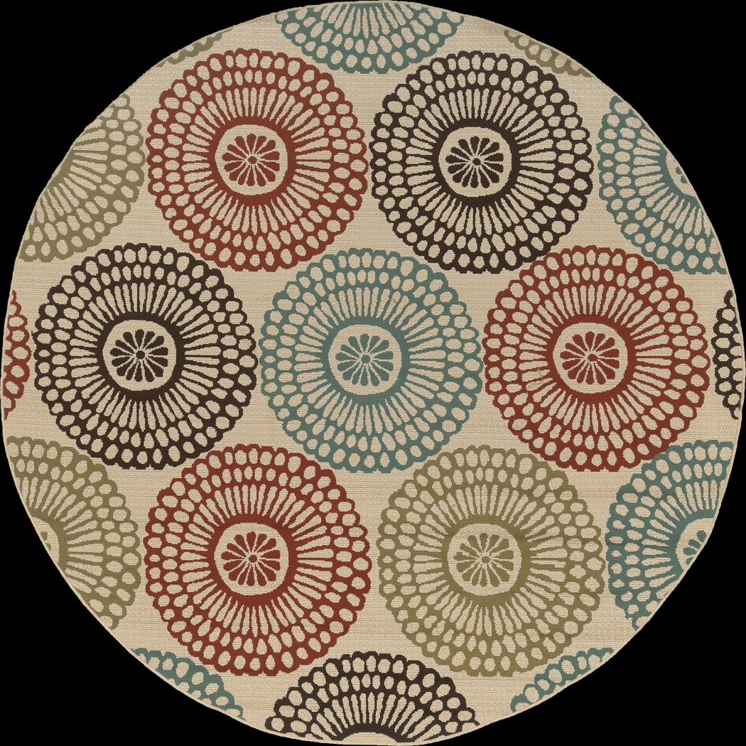 Alondra Blue 7'10 Round Indoor/Outdoor Rug - Thumbnail - Image 1