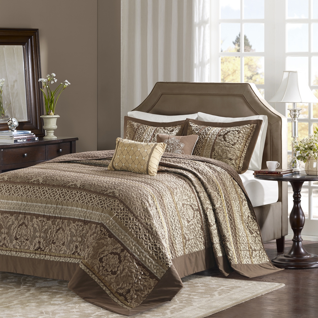Alondria Brown 5 Pc King Bedspread Set - Thumbnail - Image 2