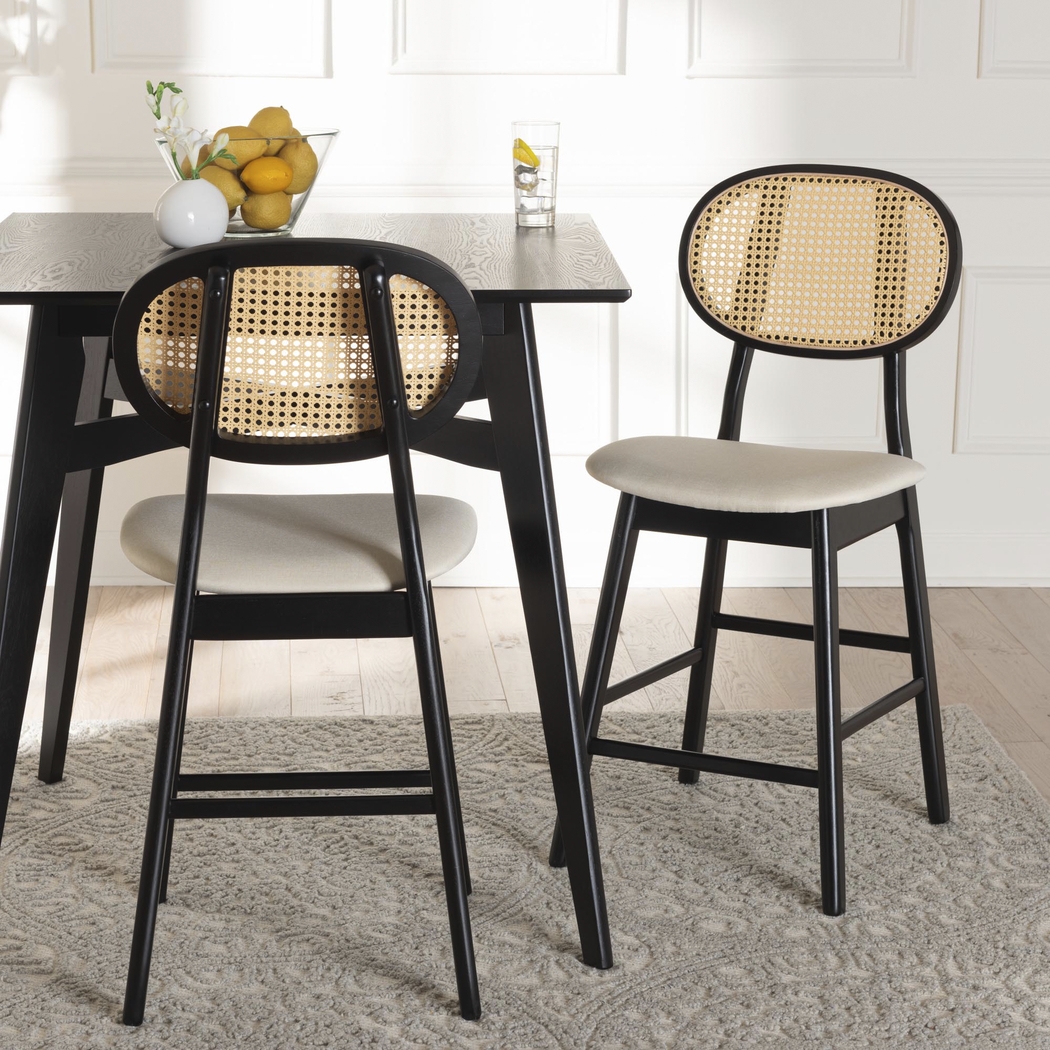 Alonesos Black Counter Stool, Set of 2 - Thumbnail - Image 2