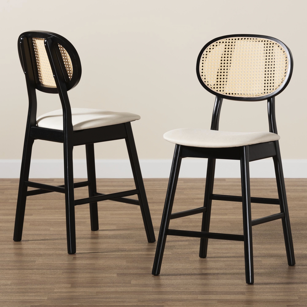 Alonesos Black Counter Stool, Set of 2 - Thumbnail - Image 3