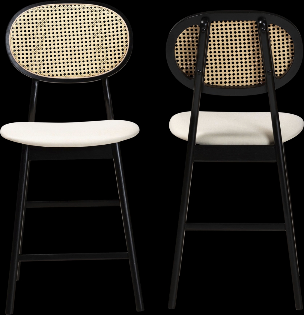 Alonesos Black Counter Stool, Set of 2 - Thumbnail - Image 4