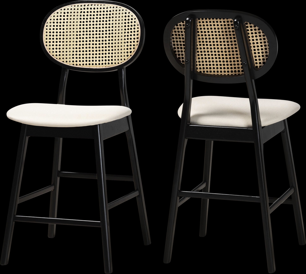 Alonesos Black Counter Stool, Set of 2 - Thumbnail - Image 1