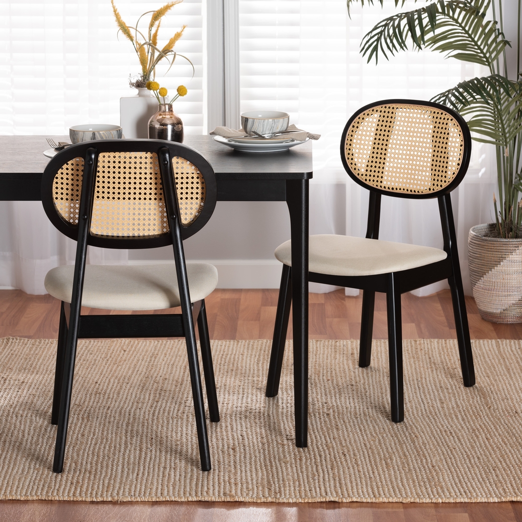 Alonesos Black Side Chair, Set of 2 - Thumbnail - Image 2