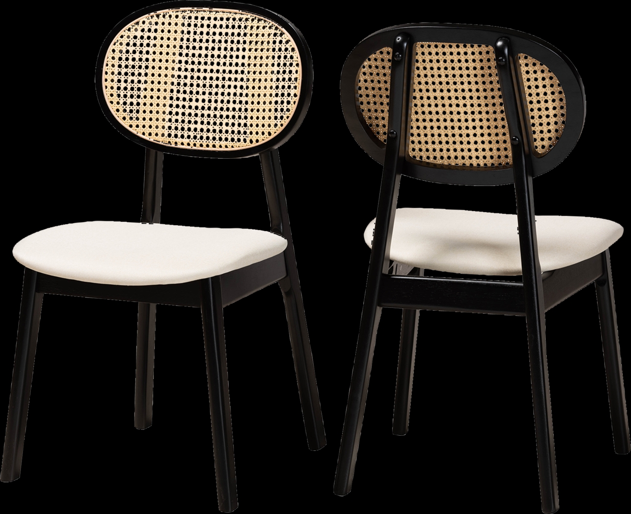 Alonesos Black Side Chair, Set of 2 - Thumbnail - Image 1