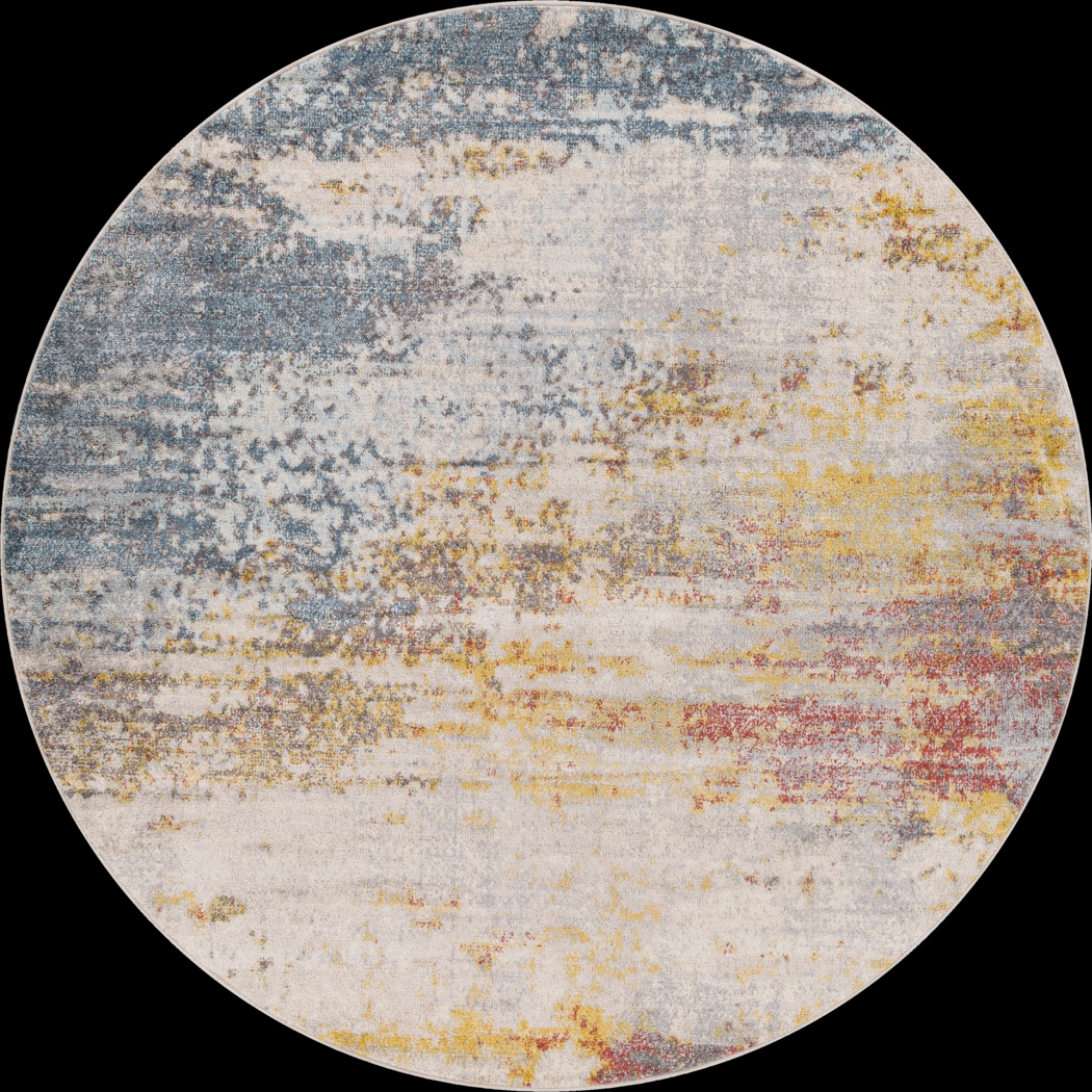 Gavien Cream 5'3 Round Rug - Thumbnail - Image 1