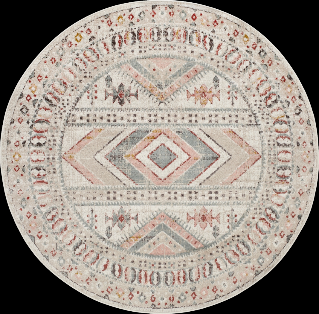Aloria IV Beige 5'3 Round Rug - Thumbnail - Image 1