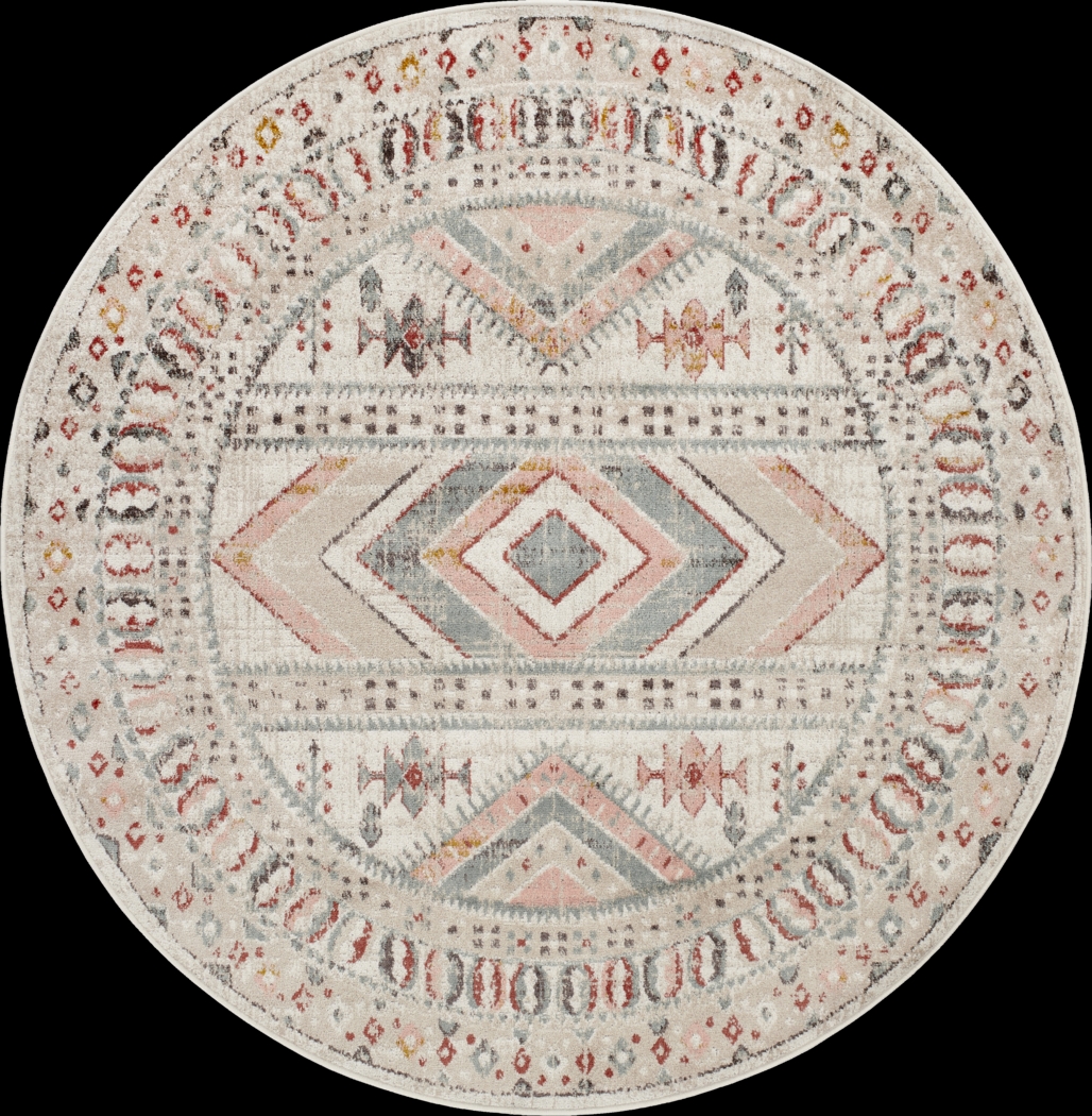 Aloria IV Beige 7'10 Round Rug - Thumbnail - Image 1