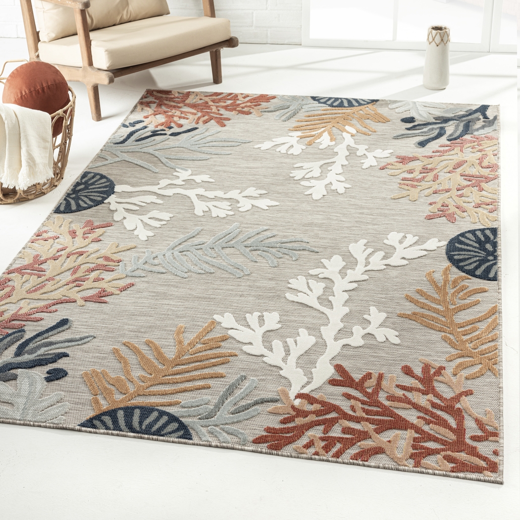 Alotimo Beige/Multi 5' x 7' Indoor/Outdoor Rug - Thumbnail - Image 3