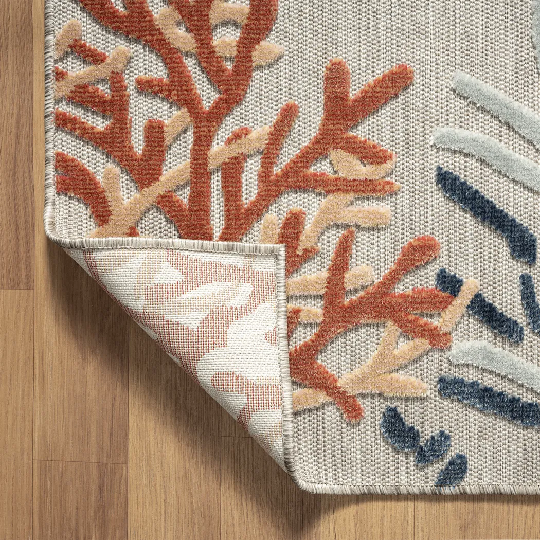 Alotimo Beige/Multi 5' x 7' Indoor/Outdoor Rug - Image 7