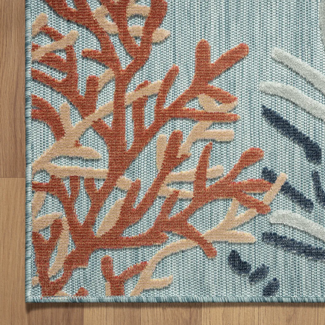 Alotimo Blue/Multi 5' x 7' Indoor/Outdoor Rug - Image 5