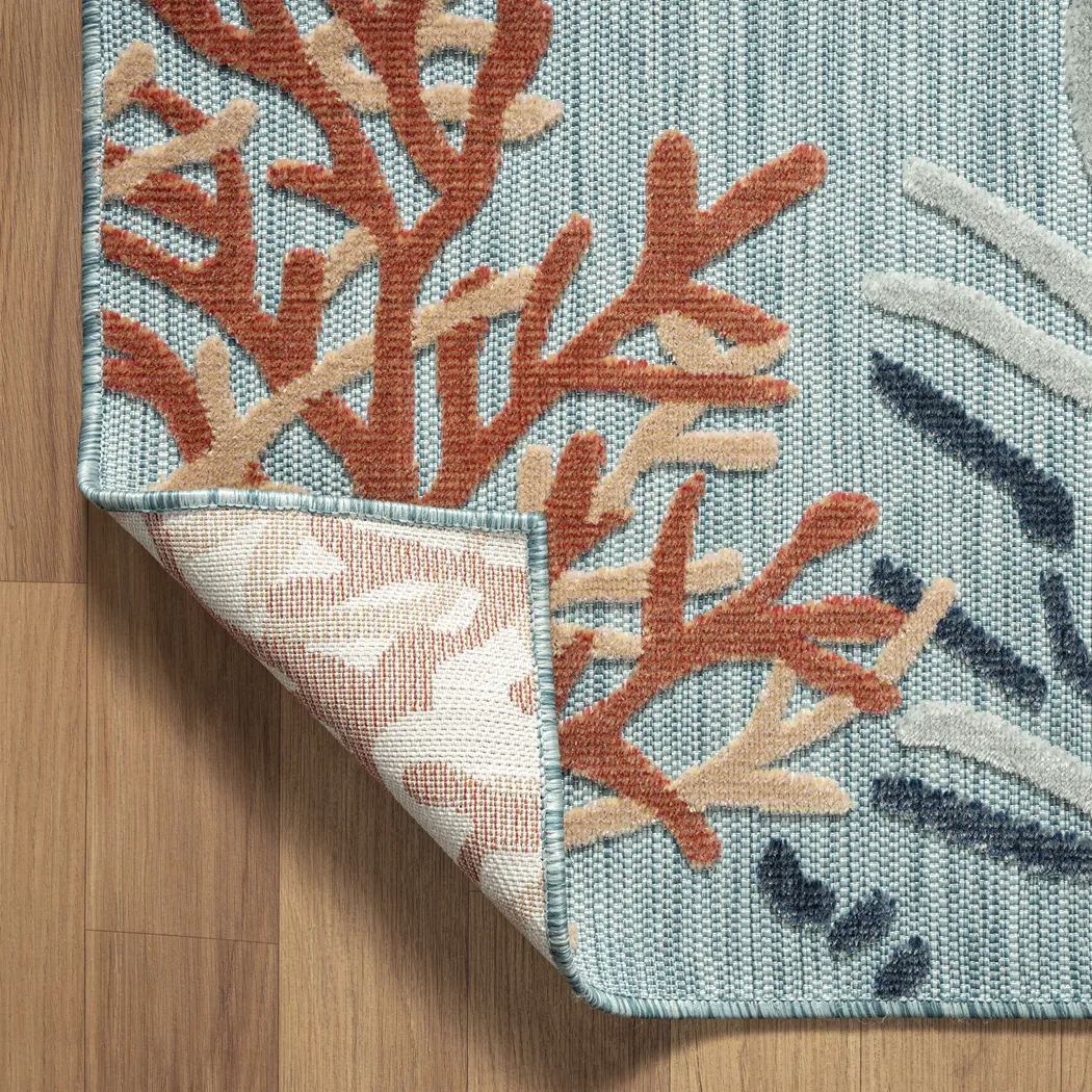 Alotimo Blue/Multi 5' x 7' Indoor/Outdoor Rug - Image 7